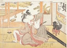 Untilted picture from a erotic album, Early 1770s. Creator: Isoda Koryusai