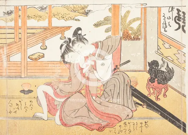 Untilted picture from a erotic album, Early 1770s. Creator: Isoda Koryusai.