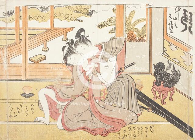 Untilted picture from a erotic album, Early 1770s. Creator: Isoda Koryusai.