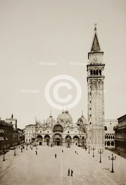 Untitled (96), c. 1890. [St Mark's Basilica and Campanile, Venice].  Creator: Unknown.