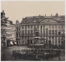 Untitled (Construction of Commemorative Fountain), July 1856. Creator: Louis Pierre Théophile Dubois de Nehaut (Belgian, 1799-1872)