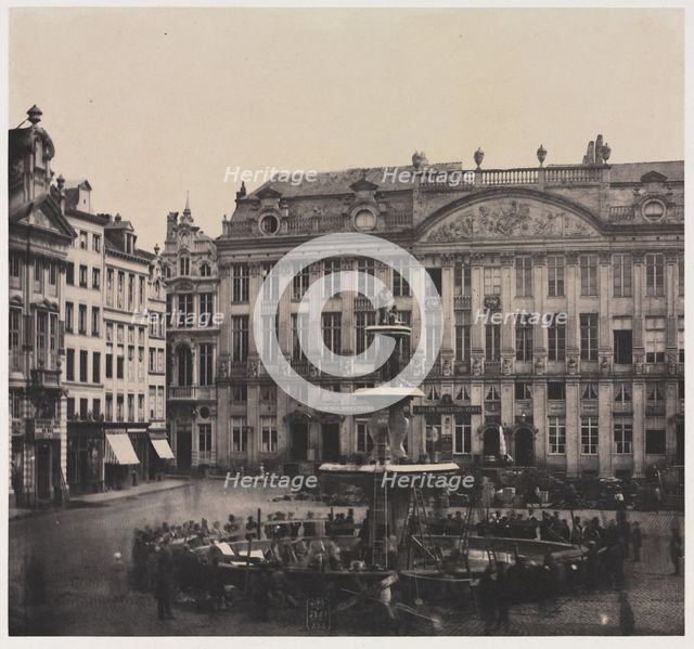 Untitled (Construction of Commemorative Fountain), July 1856. Creator: Louis Pierre Théophile Dubois de Nehaut (Belgian, 1799-1872).