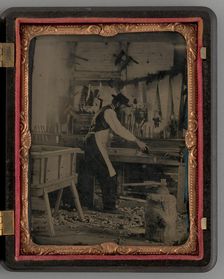 Untitled (Carpenter in his Workshop), 1864. Creator: Unknown