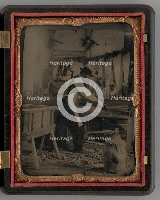 Untitled (Carpenter in his Workshop), 1864. Creator: Unknown.
