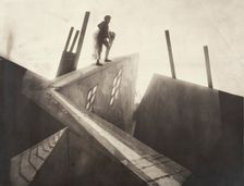Untitled (Cesare [Conrad Veidt] Carrying Jane [Lil Dagover] across Rooftops), 1919. Creator: Unknown