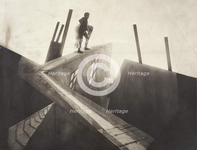 Untitled (Cesare [Conrad Veidt] Carrying Jane [Lil Dagover] across Rooftops), 1919. Creator: Anon.
