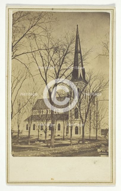 Untitled (church with pointed spire), mid-late 19th century.  Creator: Hendee.