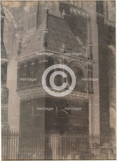 Untitled (Chartres Cathedral, Pavillon de l'horloge), 1851/52. Creator: Henri Le Secq.