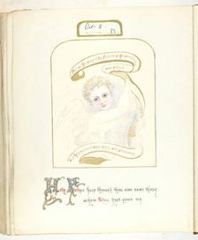 Untitled [cherub and religious text], 1855/68. Creator: Georgina Cowper