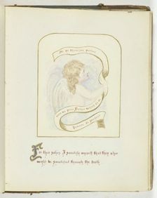 Untitled [cherub with religious text], 1855/68. Creator: Georgina Cowper