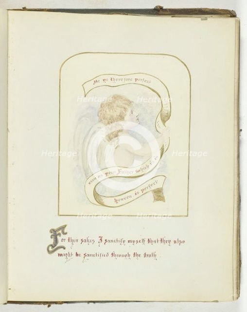 Untitled [cherub with religious text], 1855/68.  Creator: Georgina Cowper.