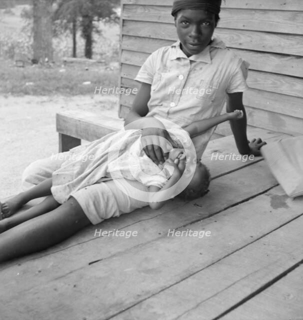 Untitled, [children on porch], between 1935 and 1942. Creator: Dorothea Lange.