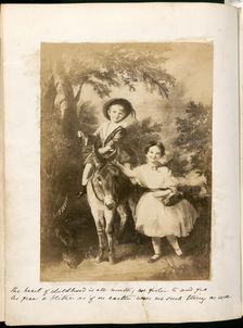 Untitled [children with a donkey], 1849/60. Creator: Unknown