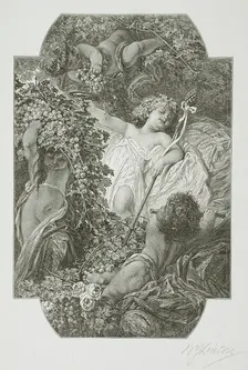 Untitled - Children with Grapes, 1878. Creator: W. J. Linton