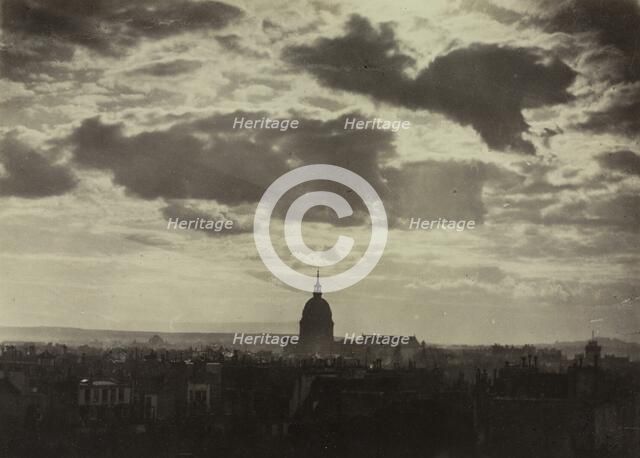 Untitled (Cloud Study with Les Invalides), 1860. Creator: Charles Marville (French, 1816-1879).