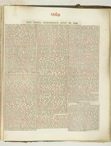Untitled [cuttings from "The Times" newspaper], 22 July 1868. Creator: Georgina Cowper