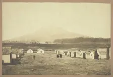 Untitled (Army camp, perhaps from the Battle of Lookout Mountain, Chattanooga, Tennessee), c. 1863. Creator: Charles Peck
