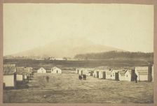 Untitled (Army camp, perhaps from the Battle of Lookout Mountain, Chattanooga, Tennessee), c. 1863. Creator: Charles Peck