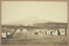 Untitled (Army camp, perhaps from the Battle of Lookout Mountain, Chattanooga, Tennessee), c. 1863. Creator: Charles Peck
