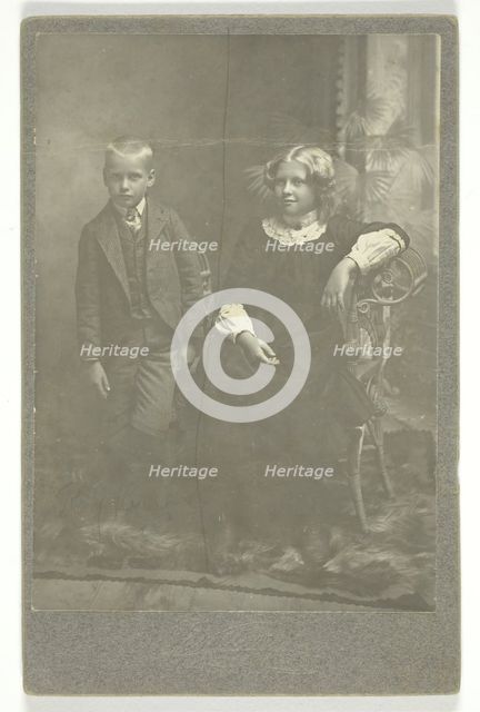 Untitled (boy and girl), 1870/99. Creator: Unknown.