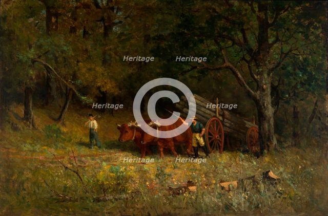 Untitled (boy and man with oxen), 1891. Creator: Edward Mitchell Bannister.