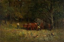 Untitled (boy and man with oxen), 1891. Creator: Edward Mitchell Bannister