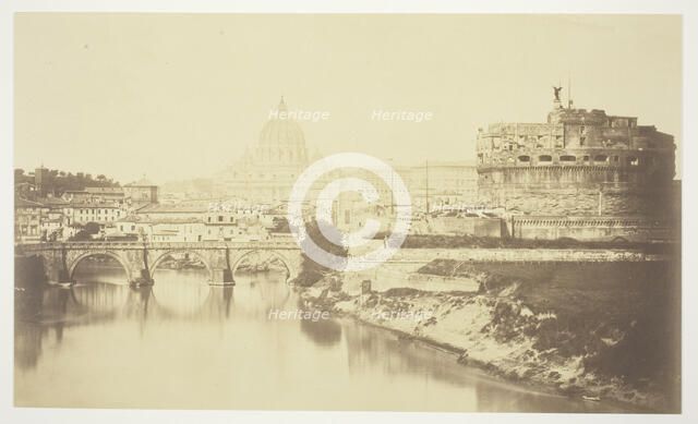 Untitled (bridge over Tiber River), c. 1857. Creator: Robert MacPherson.