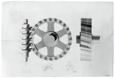 (Untitled) (Gears)/Verso: (Untitled), c. 1860. Creator: Thomas Eakins