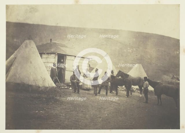 Untitled [group of men and a woman, Crimea], 1855.  Creator: Roger Fenton.