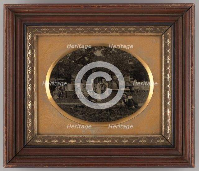 Untitled (Group Portrait of People in a Park), 1870. Creator: Unknown.