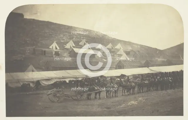Untitled [gun carriage, Crimean War], 1855. Creator: Roger Fenton.