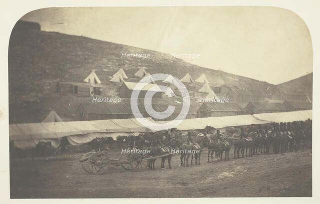 Untitled [gun carriage, Crimean War], 1855. Creator: Roger Fenton.