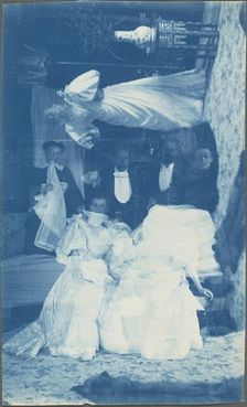 Untitled (Double exposure of several people in interior), 1890s. Creator: Unknown