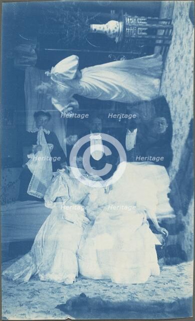 Untitled (Double exposure of several people in interior), 1890s. Creator: Unknown.