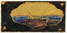 Untitled Drawing for Frame Cartouche (Salamander), 1899/1908. Creator: Theodore Roussel