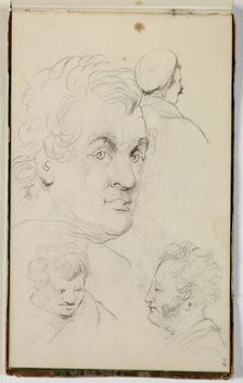 (Untitled, Four Studies of a Man's Head), between 1820 and 1848. Creator: Thomas Cole