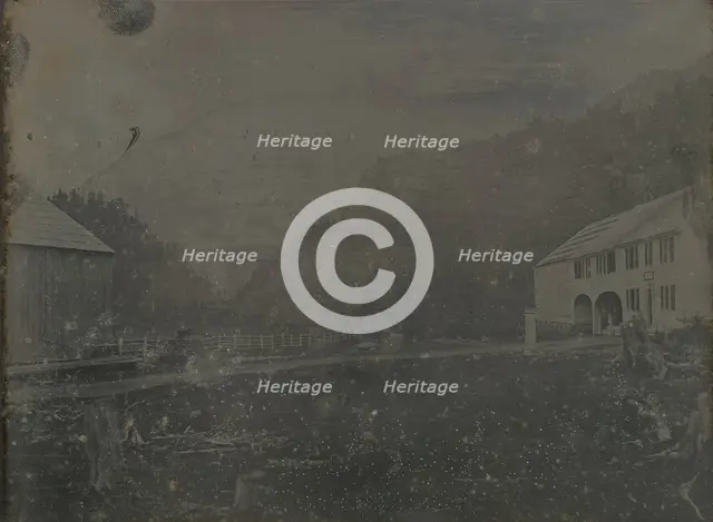 Untitled (House and Barn), 1841. Creator: Samuel Bemis.
