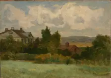 Untitled (houses and trees), 1898. Creator: Edward Mitchell Bannister