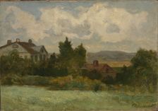 Untitled (houses and trees), 1898. Creator: Edward Mitchell Bannister