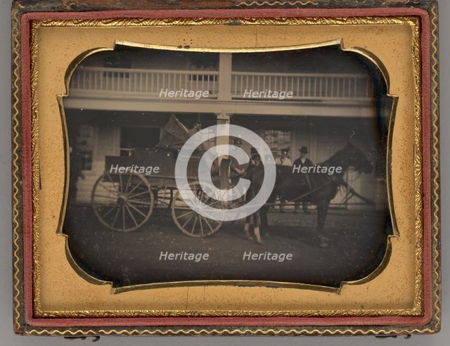 Untitled (Horse-Drawn Carriage), 1852. Creator: Unknown.