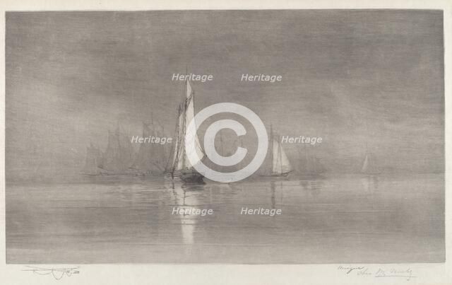 Untitled (Harbor Scene with Sailboats), c. 1900. Creator: Charles Frederick William Mielatz.