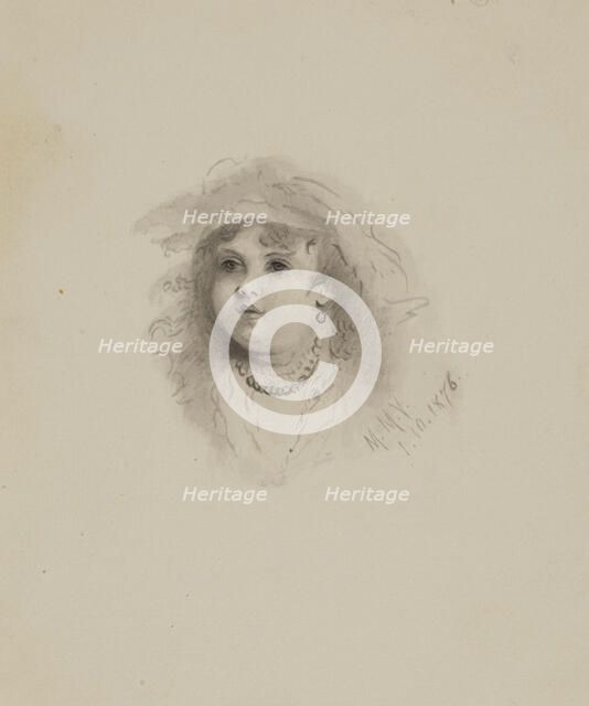 Untitled (Head of a Child), 1876. Creator: Mary Vaux Walcott.