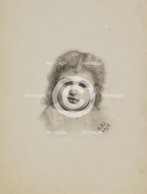 Untitled (Head of a Child), 1878. Creator: Mary Vaux Walcott.