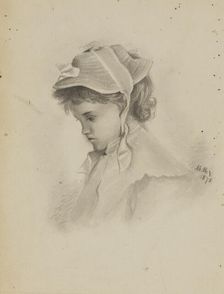 Untitled (Head of a Child Looking Down), 1878. Creator: Mary Vaux Walcott