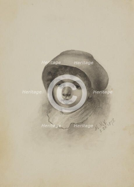 Untitled (Head of a Child with Hat), 1878. Creator: Mary Vaux Walcott.