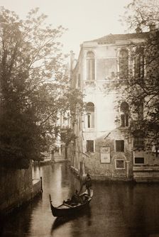 Untitled (II 13), c. 1890. [Gondola on canal, Venice]. Creator: Unknown