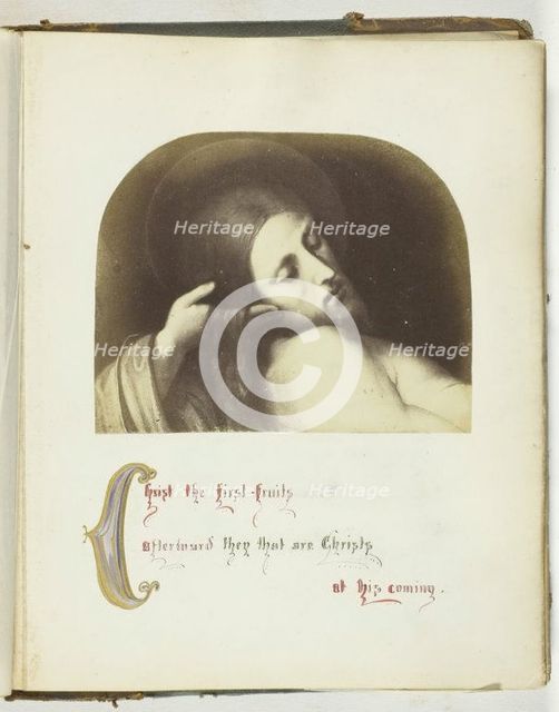Untitled [illustration of Jesus with Biblical quote], 1855/68. Creator: Georgina Cowper.
