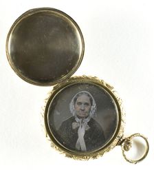 Untitled (locket with portrait of woman), 1839/60. Creator: Unknown