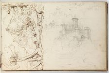 (Untitled, landscape and study of a castle), c1835. Creator: Thomas Cole