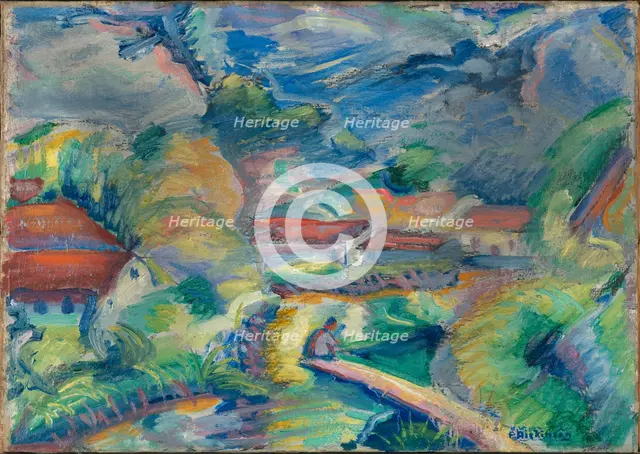 Untitled Landscape, ca. 1918. Creator: Preston Dickinson.